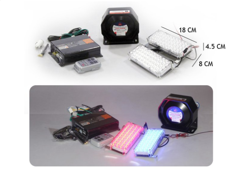 Profesyonel Polis Sireni Uzaktan Kumandalı 200W Çakarlı İnce
