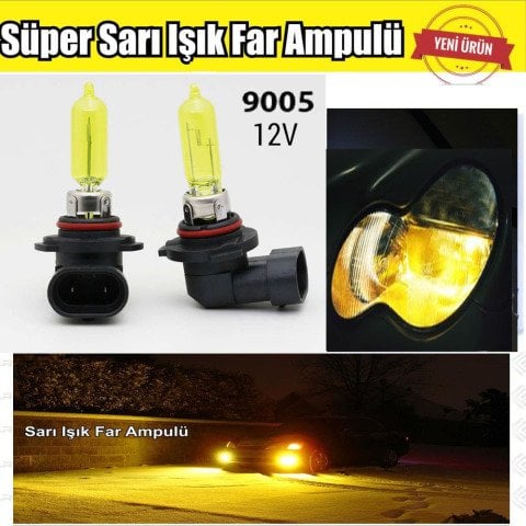 9005 HB3 JDM Süper Sarı Işık Far Ampul 12V