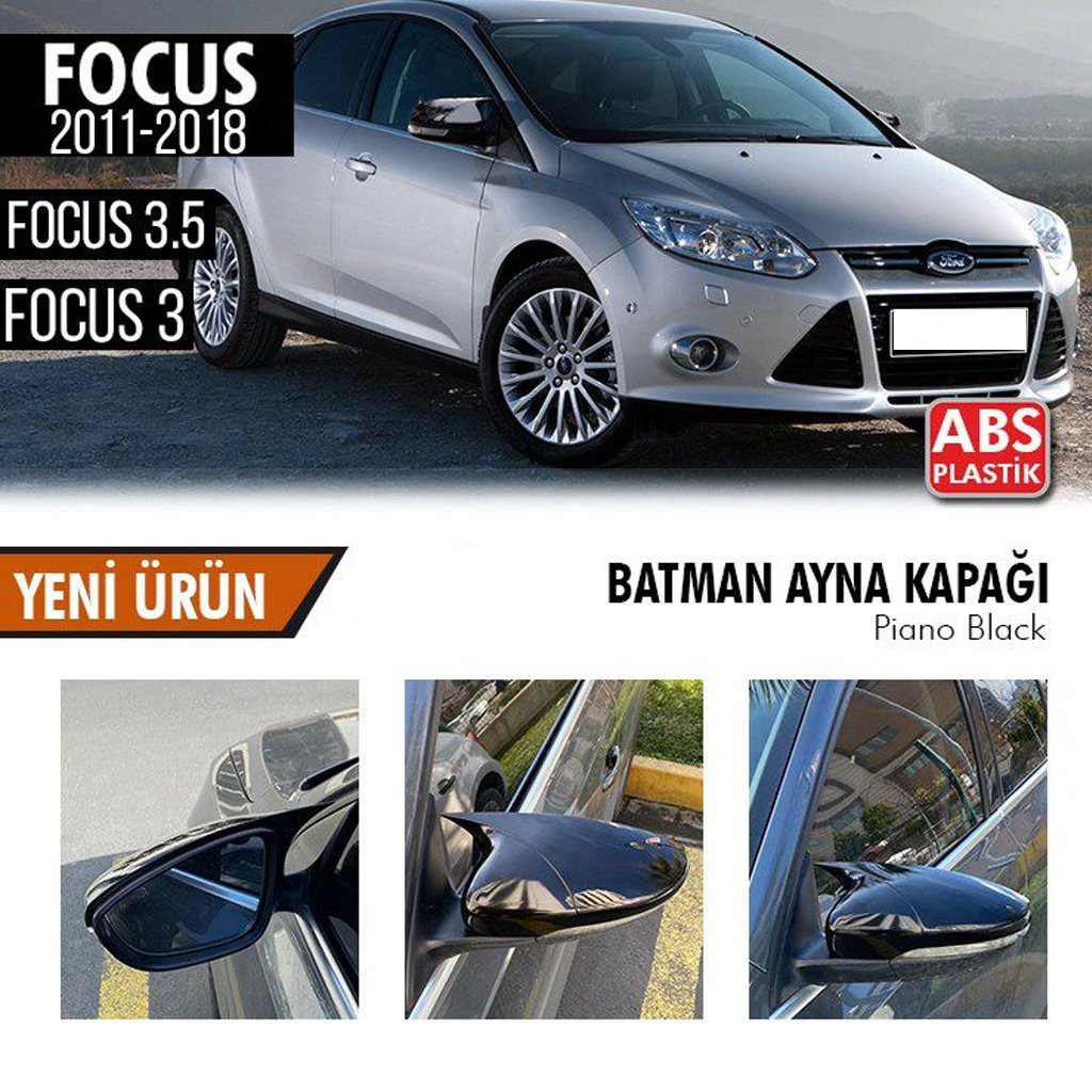 Ford Focus 3 Yarasa Ayna Kapağı Piano Black Parlak Siyah