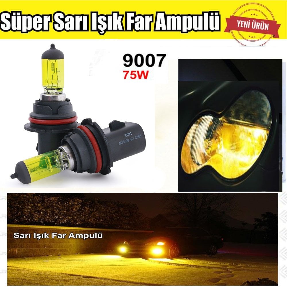 9007 HB5 JDM Süper Sarı Işık Far Ampul 12V