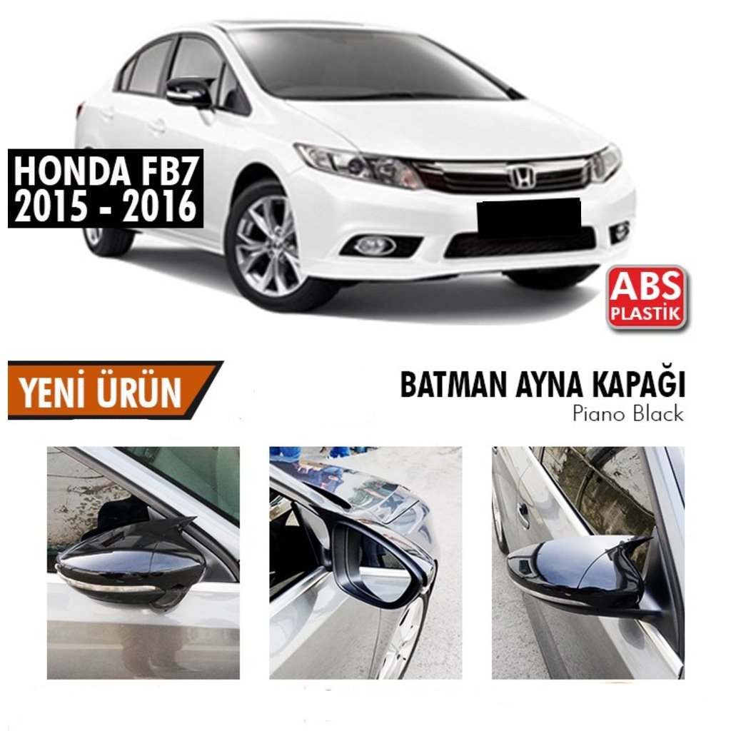 Honda Civic Fb7 Yarasa Ayna Kapağı Piano Black Parlak Siyah