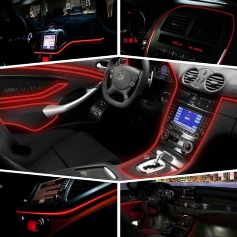 Araba Araç İçi Torpido Ledi İp Neon İp Led El Wire 2 Metre Yeşil