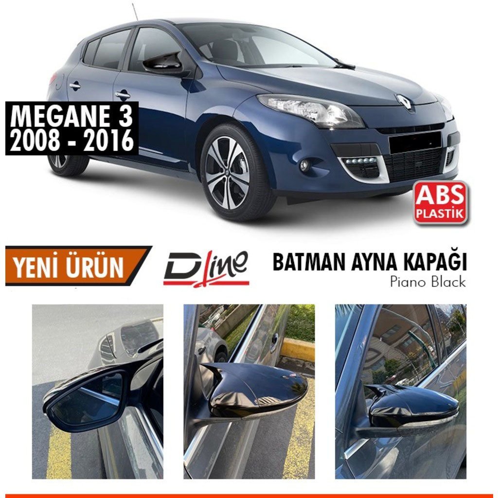 Renault Megane 3 Yarasa Ayna Kapağı Batman Parlak Siyah Piano Black