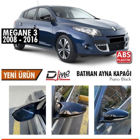 Renault Megane 3 Yarasa Ayna Kapağı Batman Parlak Siyah Piano Black