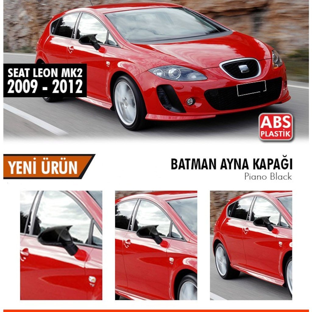 Seat Leon Mk2 Yarasa Ayna Kapağı Batman Parlak Siyah Piano Black