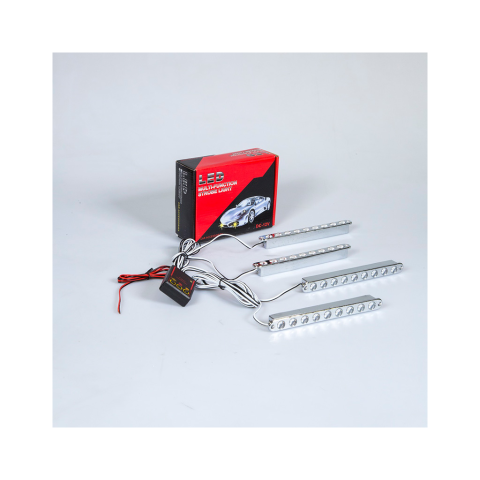 Profesyonel Kumandalı Çakar Lamba Kırmızı Mavi Beyaz 4lü 9 Ledli