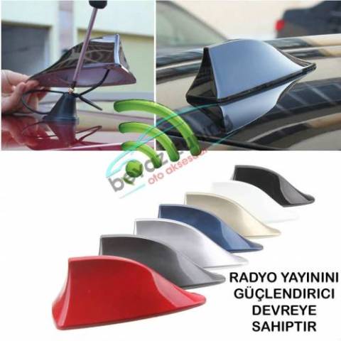 Oto Anten Shark Balina Gerçek İşlevli Araç Anten Gri