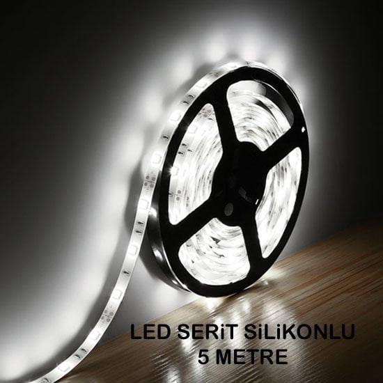 Led Şerit Silikonlu Dış Mekan 5mt 12V Beyaz