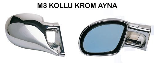 M3 Ayna Kollu Isıtmalı Mavi Cam Dış Dikiz Ayna Krom