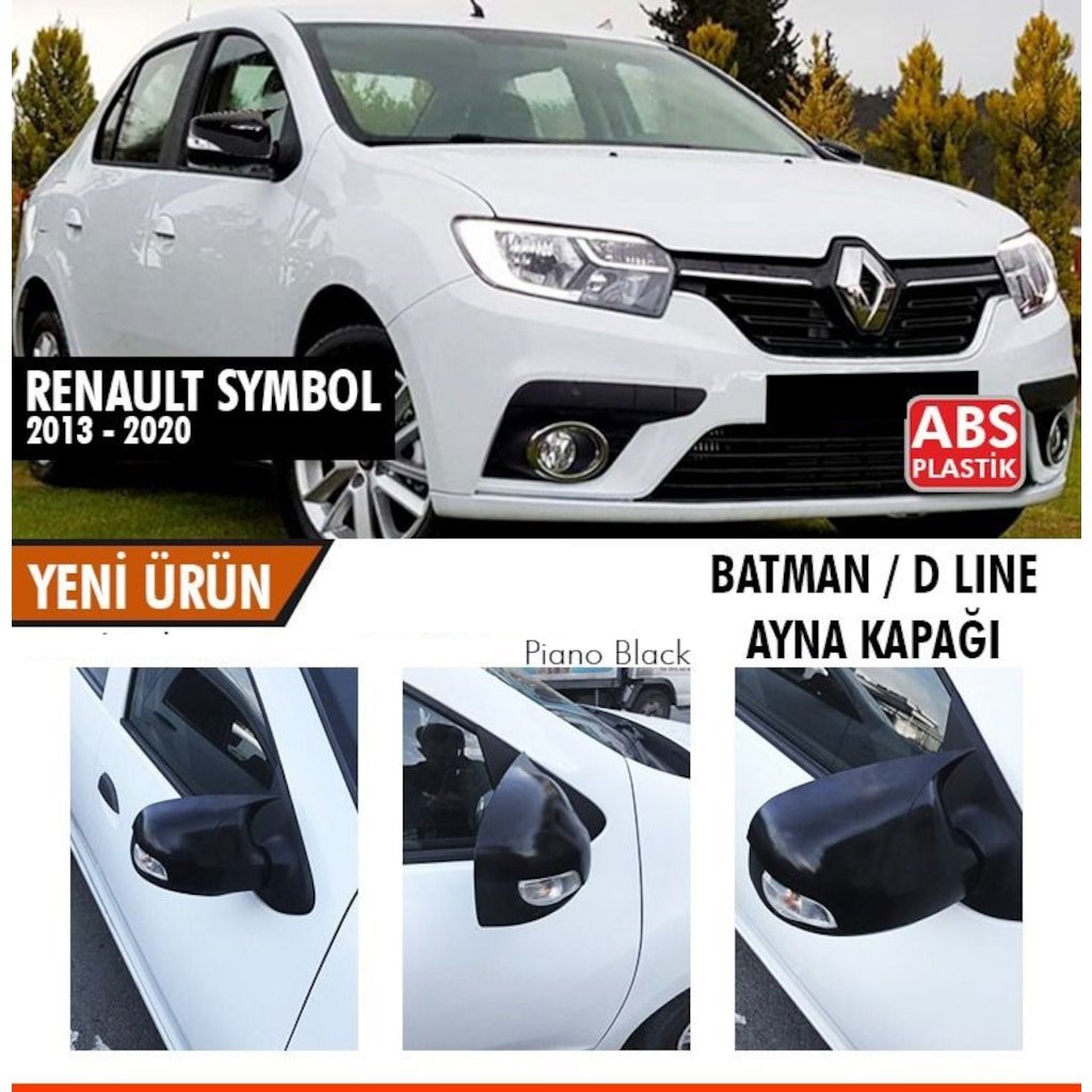 Renault Symbol Yarasa Ayna Kapağı Batman Parlak Siyah Piano Black