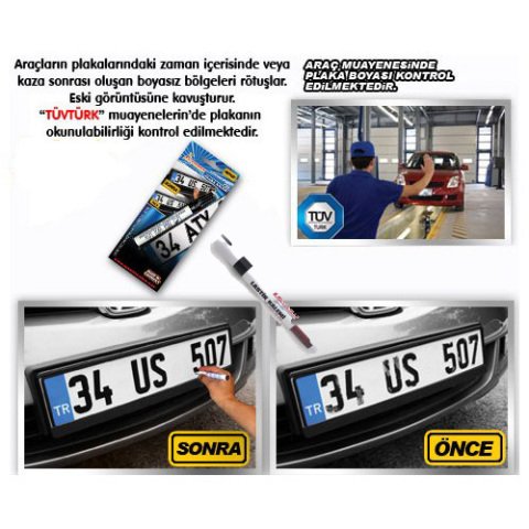 Plaka Rötüş Yazma Kalemi Siyah