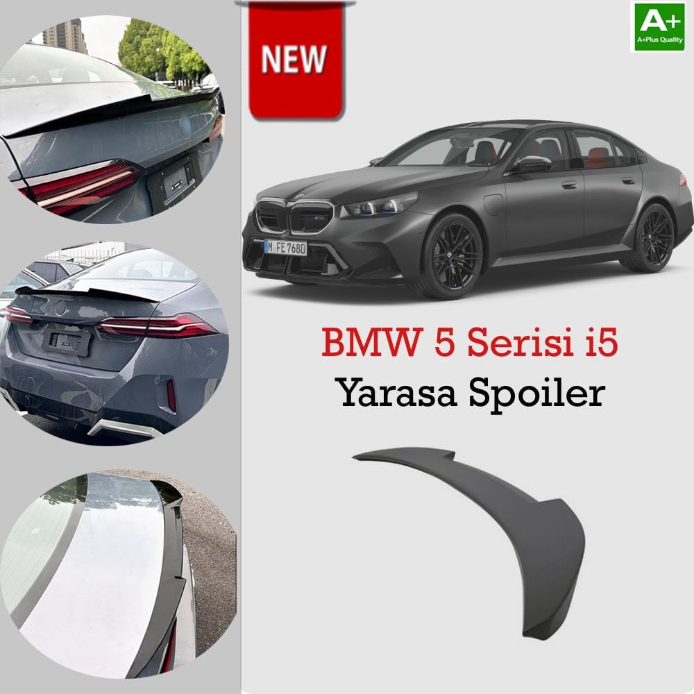 BMW 5 Serisi G60 G68 i5 Uyumlu M4 Yarasa Pianoblack Spoiler