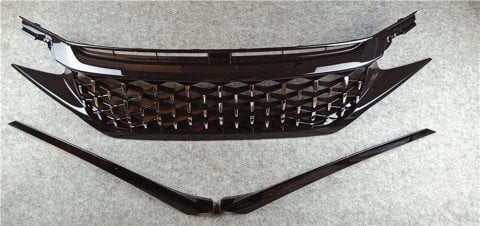 Honda Civic FC5 Diamond Ön Panjur Ve Far Kaşları Siyah 2015-2019