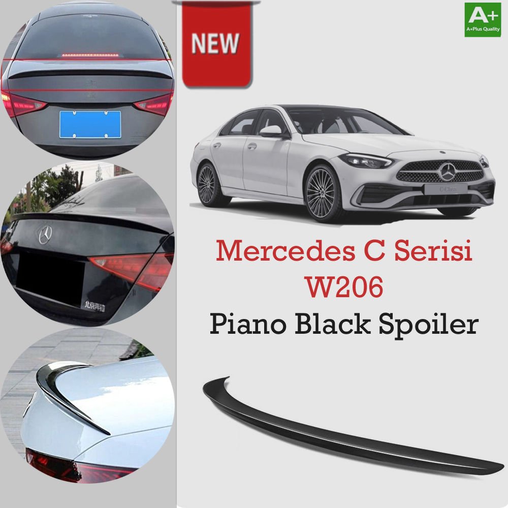 Mercedes W206 Bagaj Üstü Spoiler Piano Black 2020 Sonrası