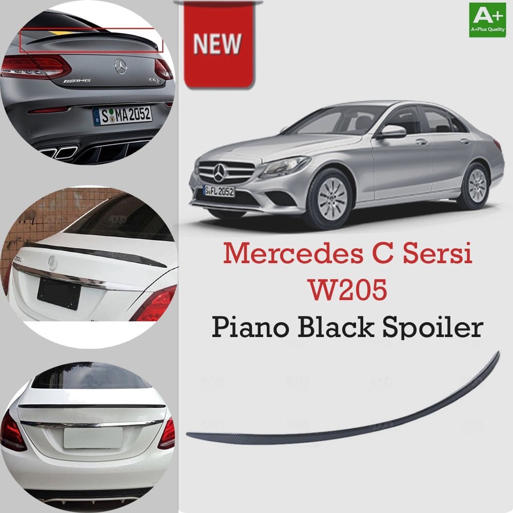 Mercedes C Serisi W205 Bagaj Üstü Piano Black Spoiler 2015-2020