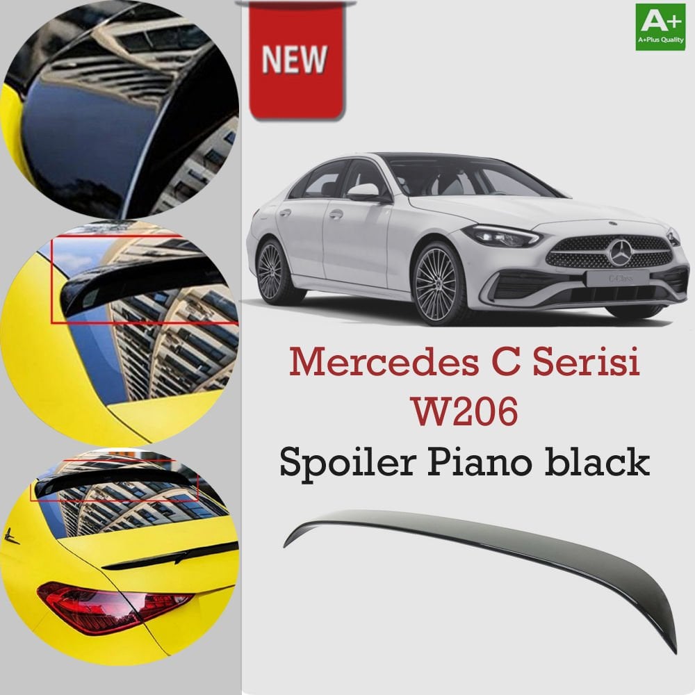 Mercedes C Serisi W206 Cam Üstü Spoiler Piano Black 2022 Sonrası