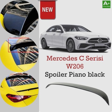 Mercedes C Serisi W206 Cam Üstü Spoiler Piano Black 2022 Sonrası