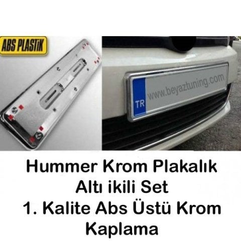 Hummer Krom Plakalık Nikel Plaka Altı Ön-Arka