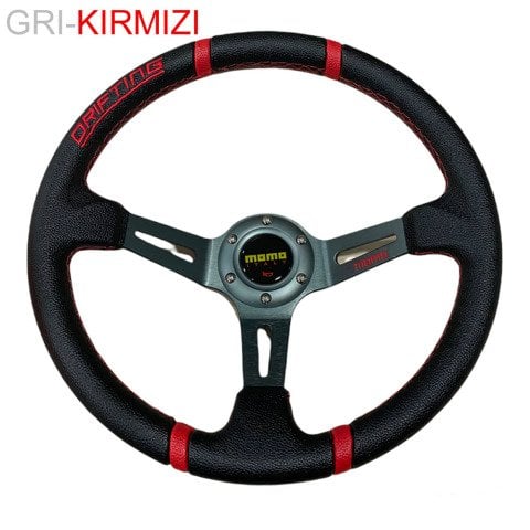 Momo Spor Ofsetli Direksiyon Çizgili Gri-Kırmızı