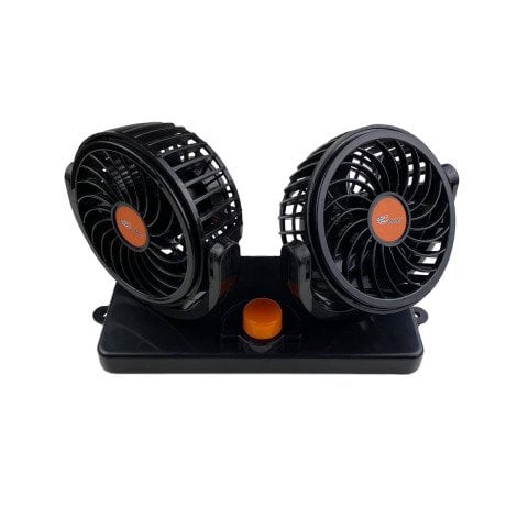 Araç İçi Fan Çift Başlıklı Oto Vantilatör 12 Volt Mandallı 5 inç
