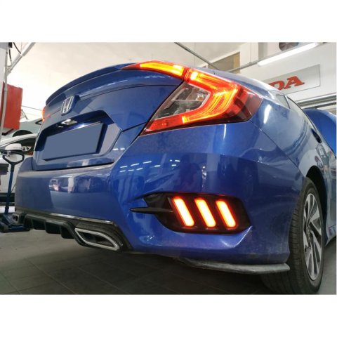 Honda Civic Fc5 Arka Sis Lambası Ledli 3 Çizgili Kırmızı