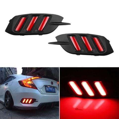 Honda Civic Fc5 Arka Sis Lambası Ledli 3 Çizgili Kırmızı