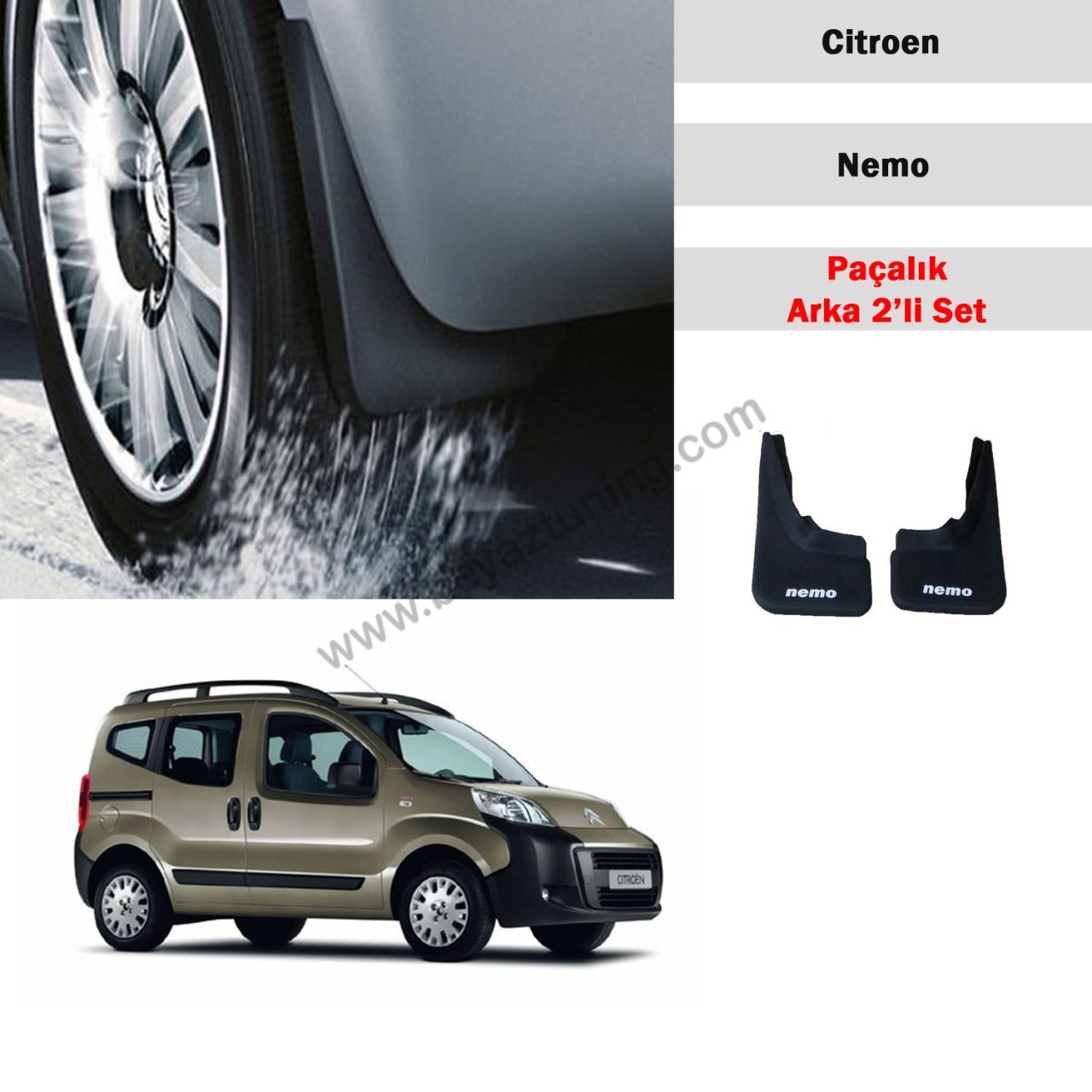 Citroen Nemo Paçalık Tozluk Çamurluk Arka Set