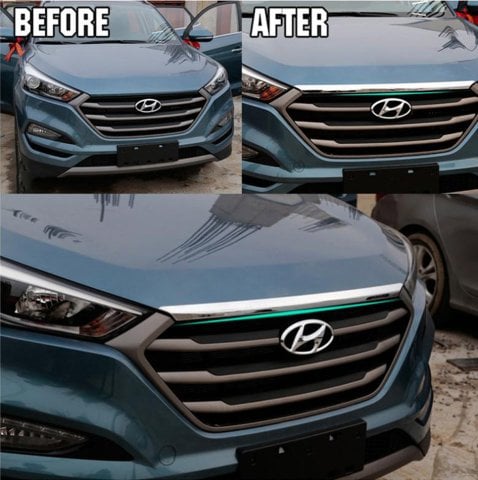 Hyundai Tucson Kaput Ucu Panjur Üst Kromu Nikelajı 2015-2018