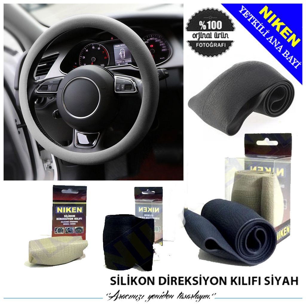 Direksiyon Kılıfı Lüx Silikon İnce Kokusuz Gri