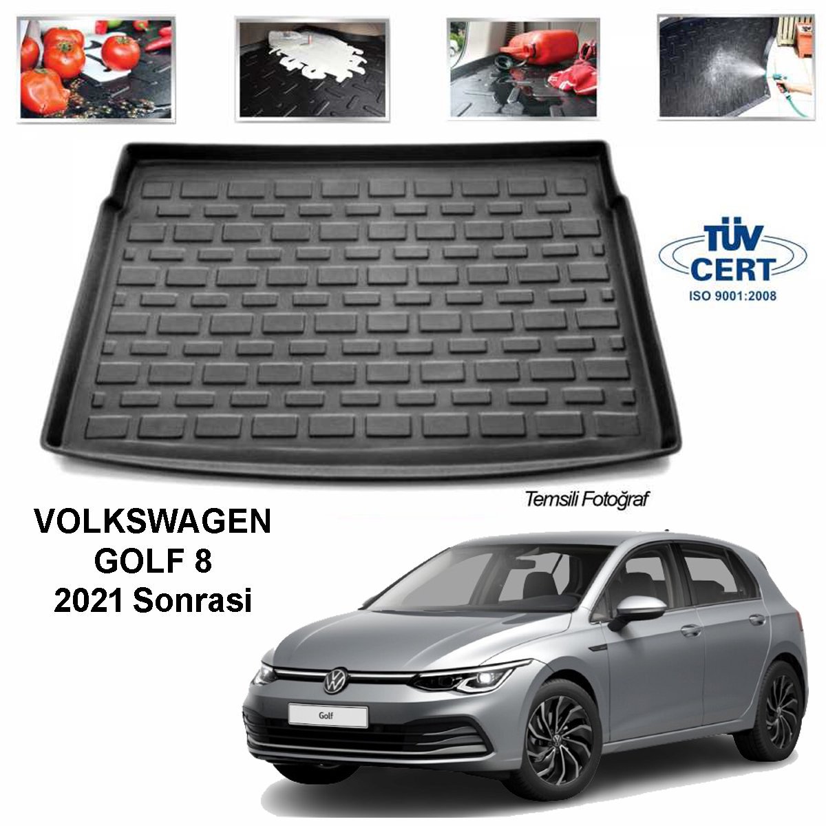 Volkswagen Golf 8 Bagaj Havuzu Paspası 2021 Sonrası