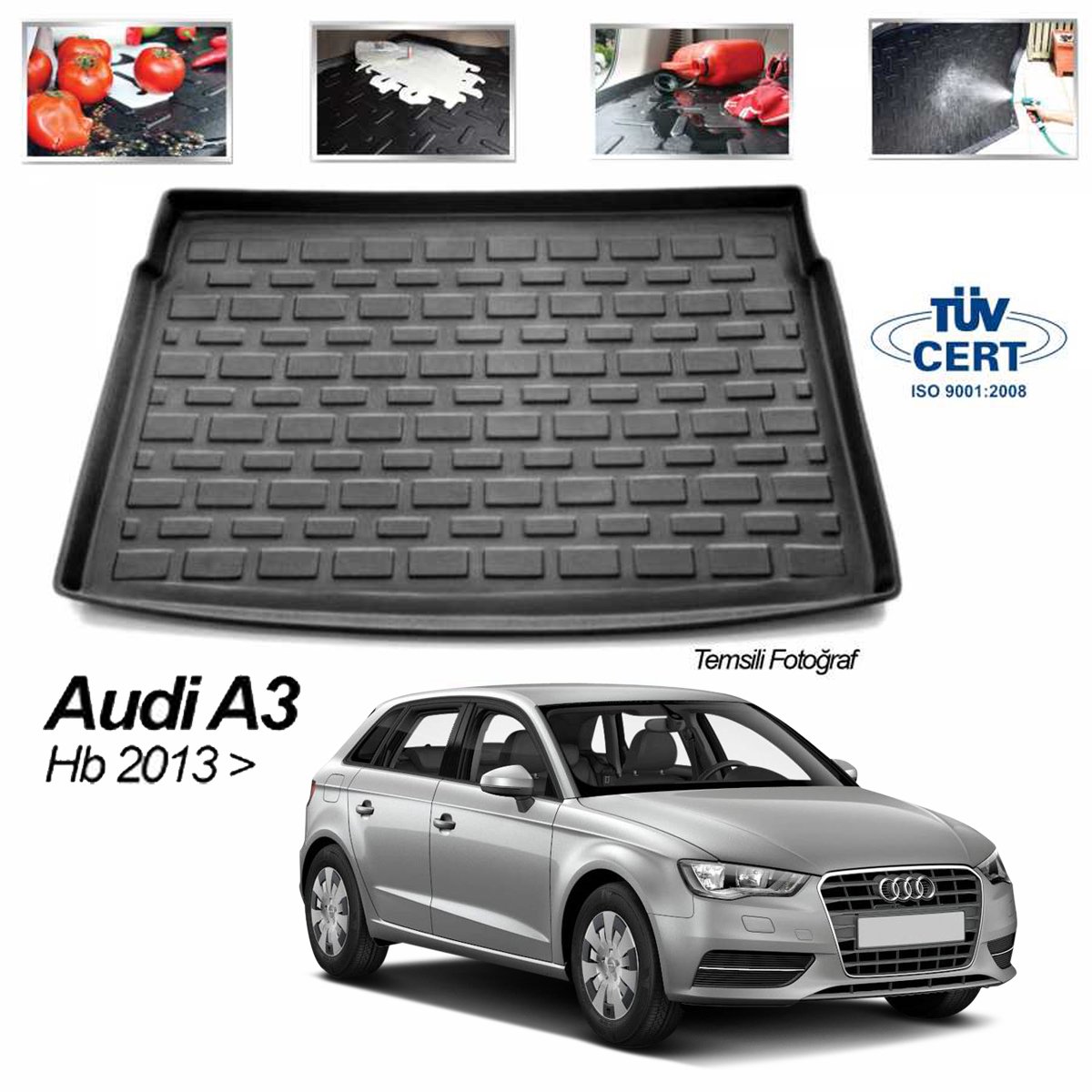 Audi A3 Bagaj Havuzu Paspası HB 2013 Sonrası