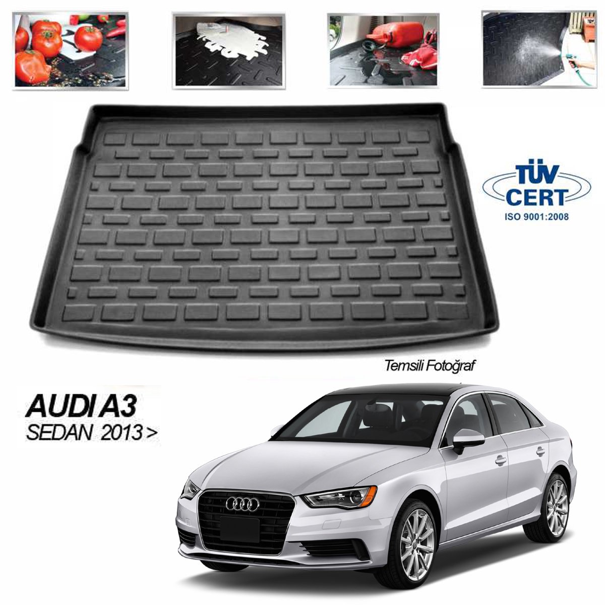 Audi A3 Bagaj Havuzu Paspası Sedan 2013 Sonrası