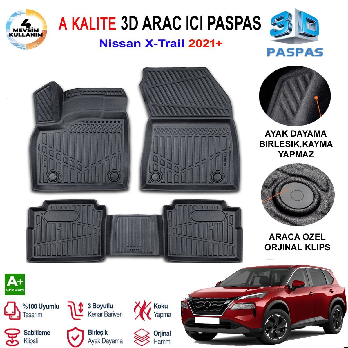 Nissan X-Trail 3D Paspas Havuzlu Pro 2021 Sonrası