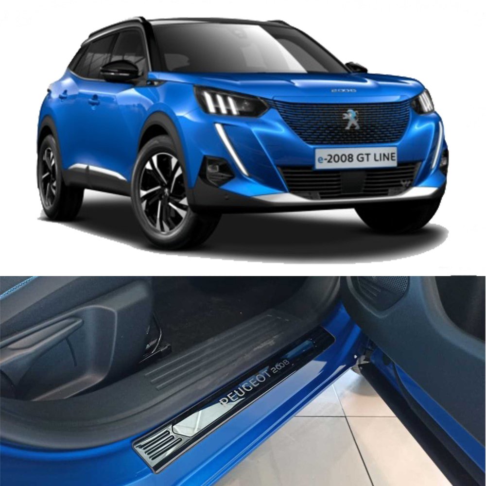 Peugeot 2008 Kapı Eşiği Kromu Nikelajı Titanyum Siyah 2020 Sonrası