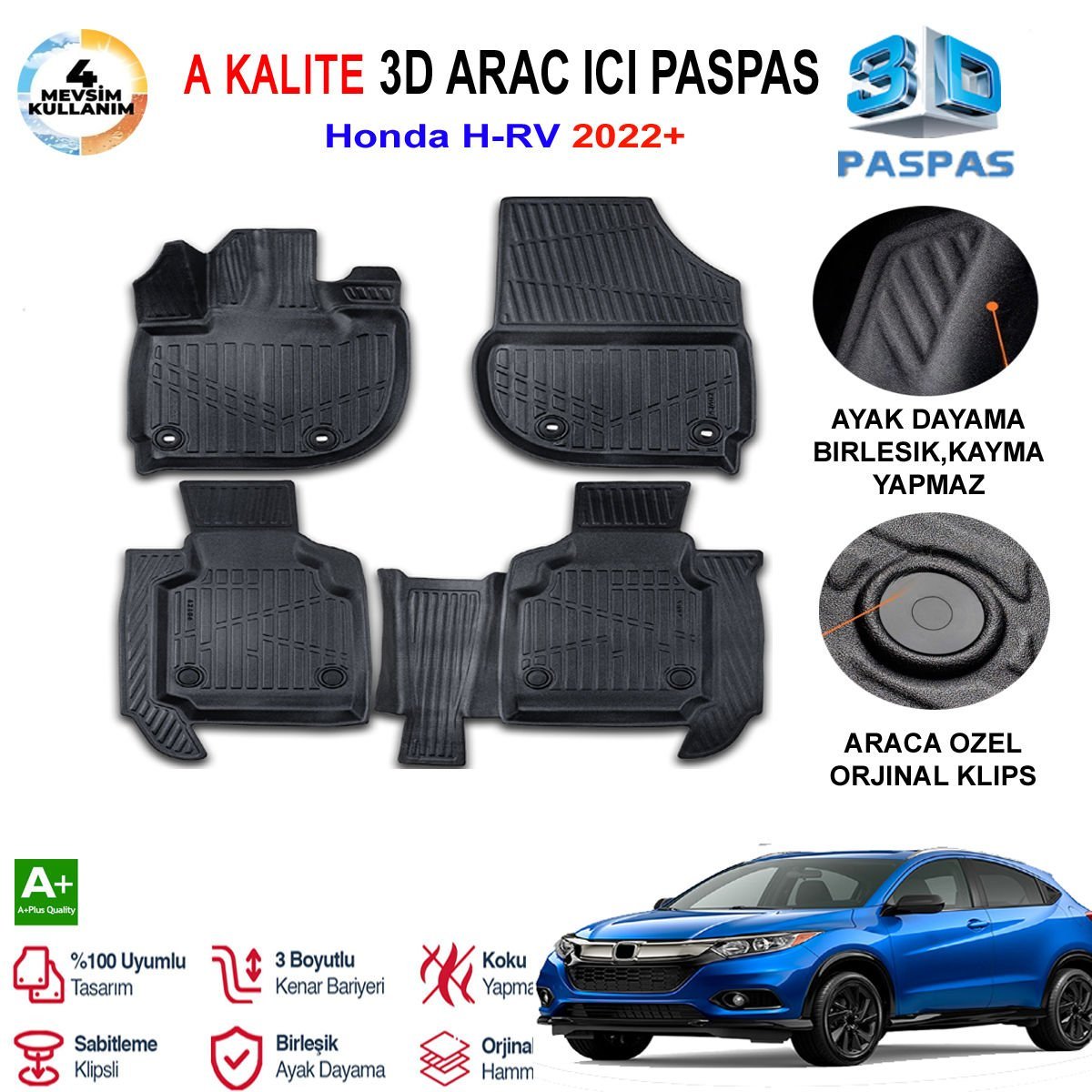 Honda H-RV 3D Paspas Havuzlu Pro 2022 Sonrasi