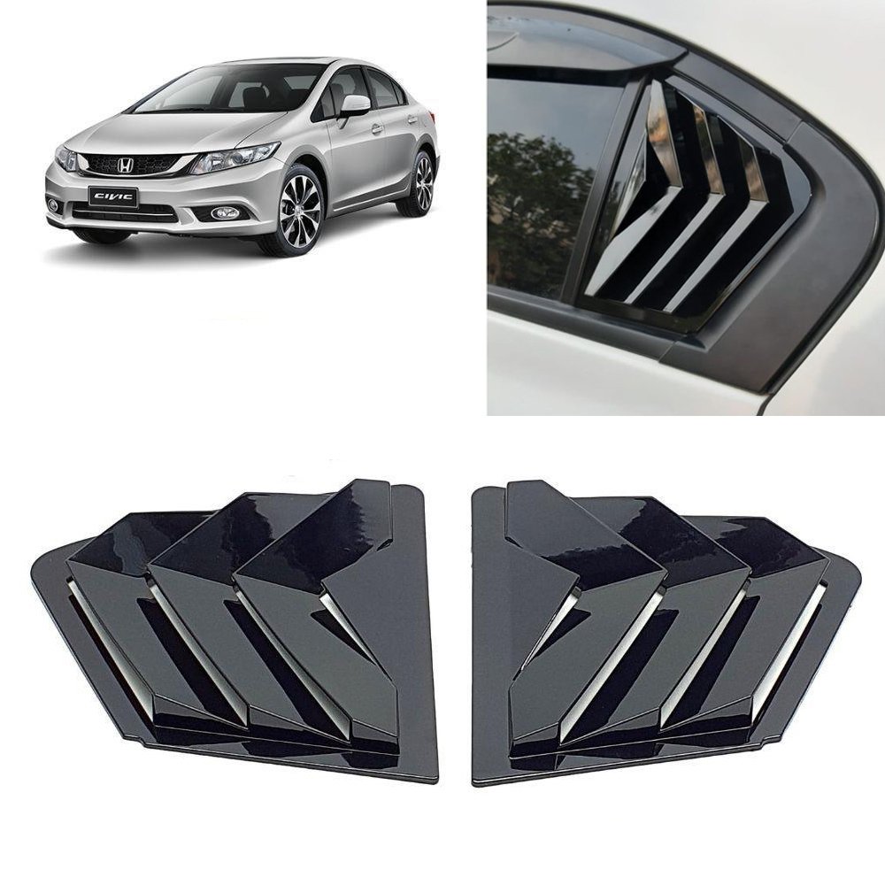 Honda Civic FB7 Kelebek Cam Kaplama Vizör Parlak Siyah