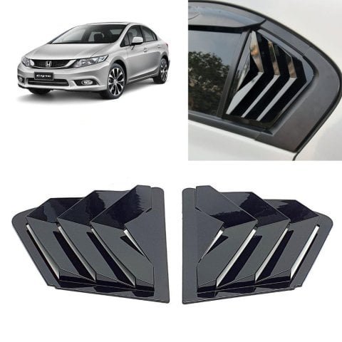 Honda Civic FB7 Kelebek Cam Kaplama Vizör Parlak Siyah