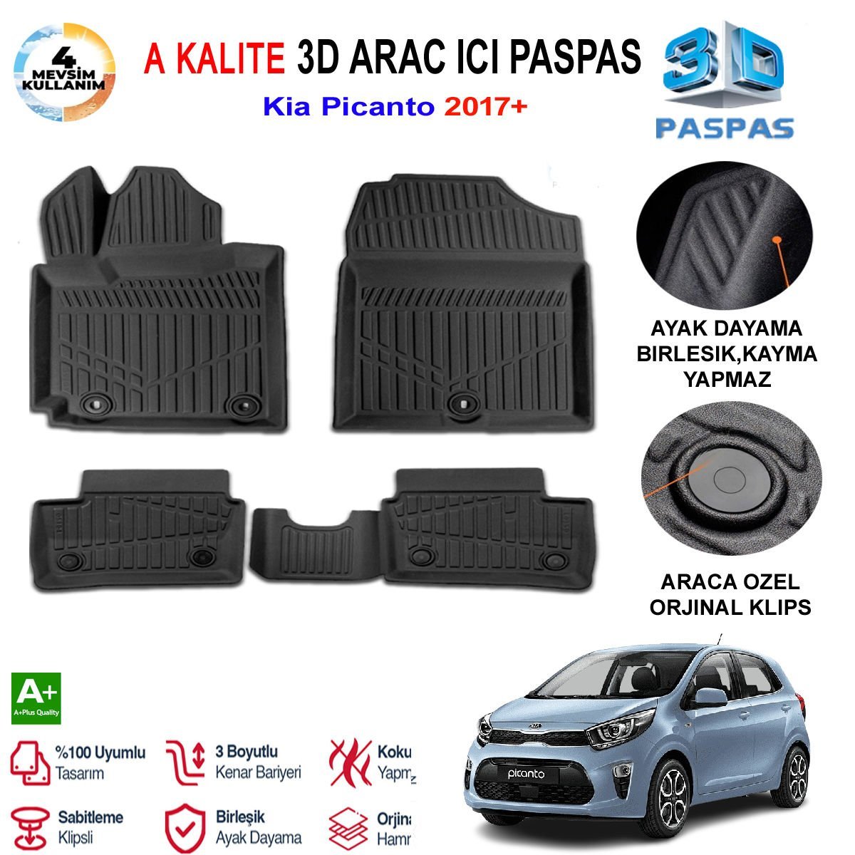 Kia Picanto 3D Paspas Havuzlu Pro 2017 Sonrasi