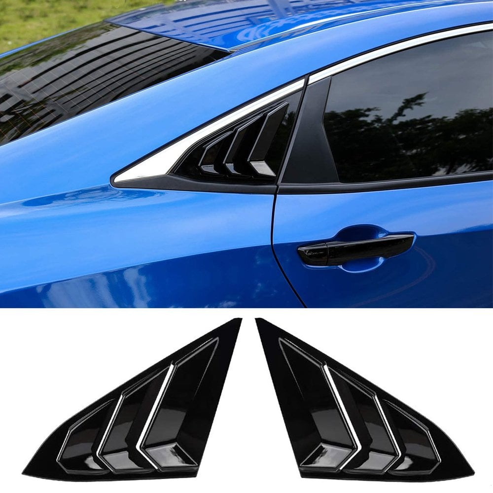 Honda Civic FC5 Kelebek Cam Kaplama Vizörü Siyah Köşeli Model