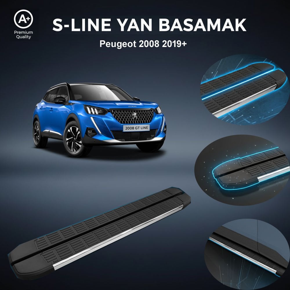 Peugeot 2008 S-Line Premium Krom Yan Basamak   2019 Sonrası