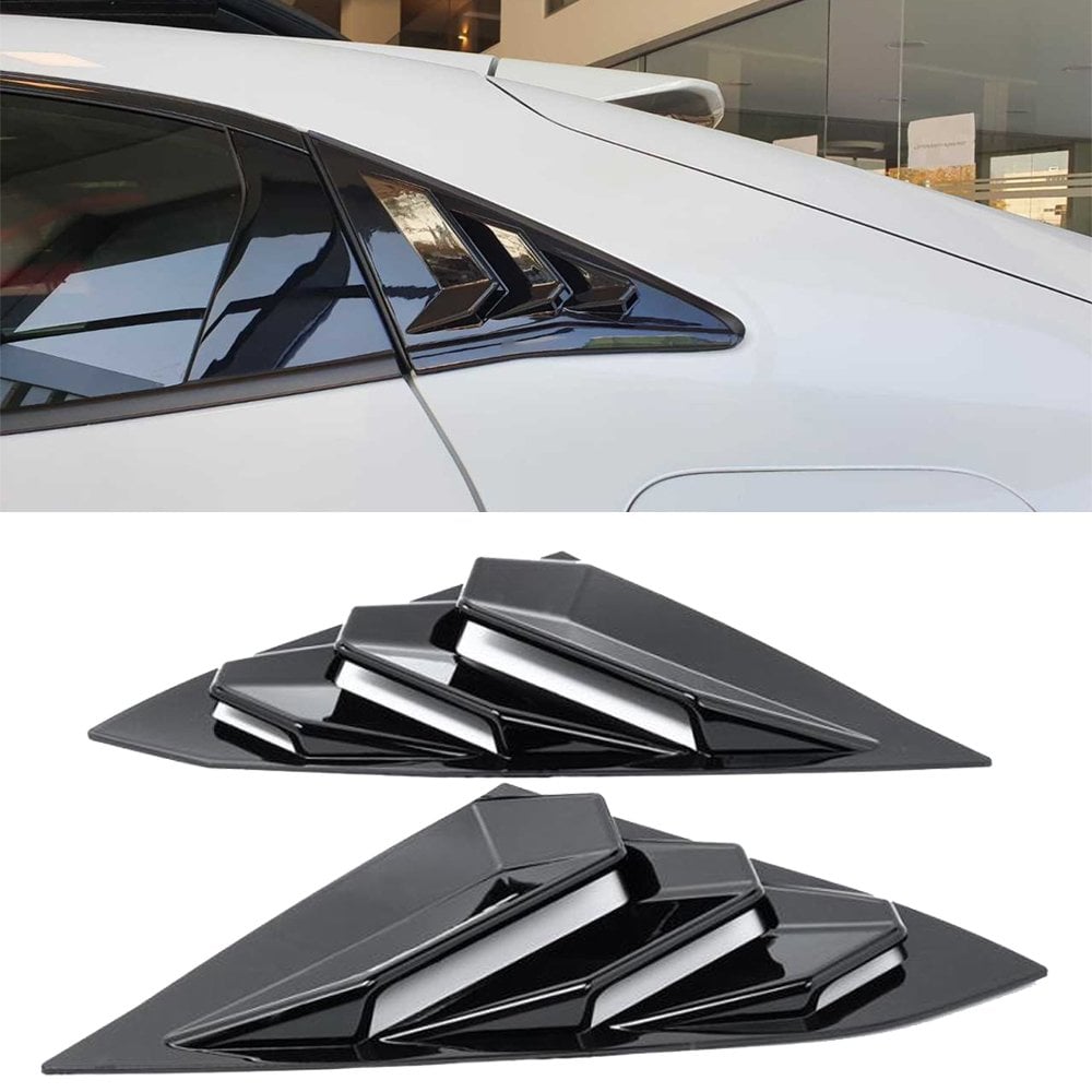 Honda Civic FK7 Kelebek Cam Kaplama Vizörü Parlak Siyah Düz Model