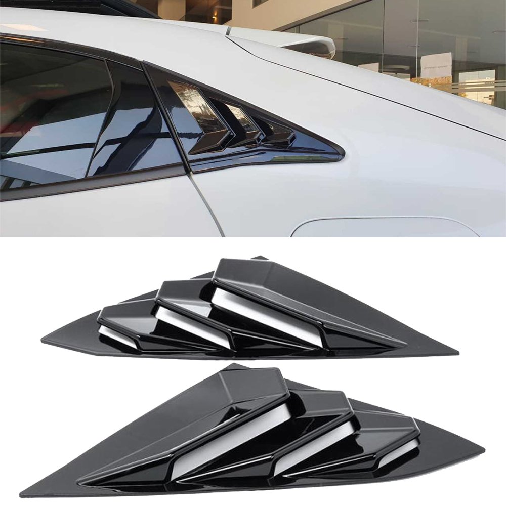 Honda Civic FK7 Kelebek Cam Kaplama Vizörü Parlak Siyah Düz Model