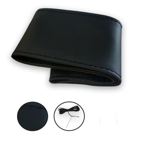 Dikmeli Direksiyon Kılıfı Deri Siyah Siyah Dikişli