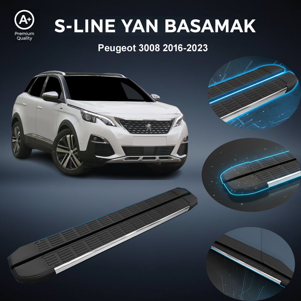 Peugeot 3008 S-Line Premium Krom Yan Basamak   2016-2023