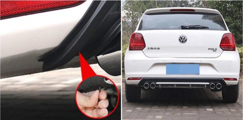 Volkswagen Polo Difüzör Arka Tampon Turbo Egzoz Çıkışlı