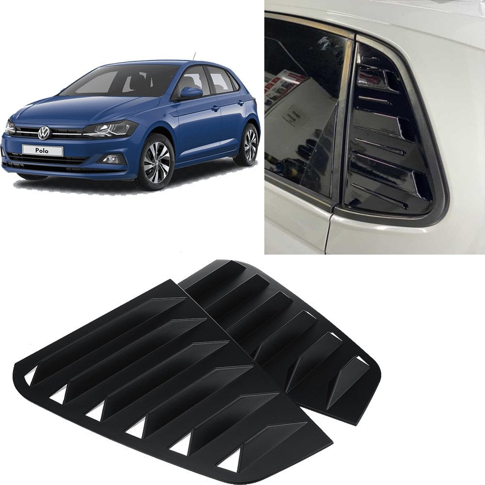 Volkswagen Polo MK6 Kelebek Cam Kaplama Vizörü Parlak Siyah 2017+