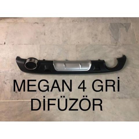 Renault Megane 4 Difüzör Arka Tampon Çift Egzoz Görünümlü Gri