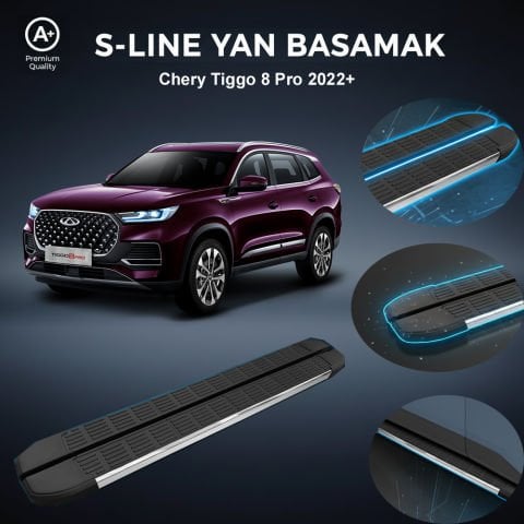 Chery Tiggo 8 Pro S-Line Premium Krom Yan Basamak   2022 Sonrası