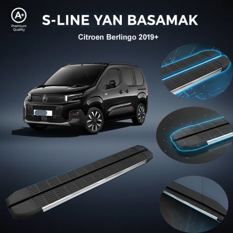 Citroen Berlingo Uzun  S-Line Premium Krom Yan Basamak   2019 Sonrası