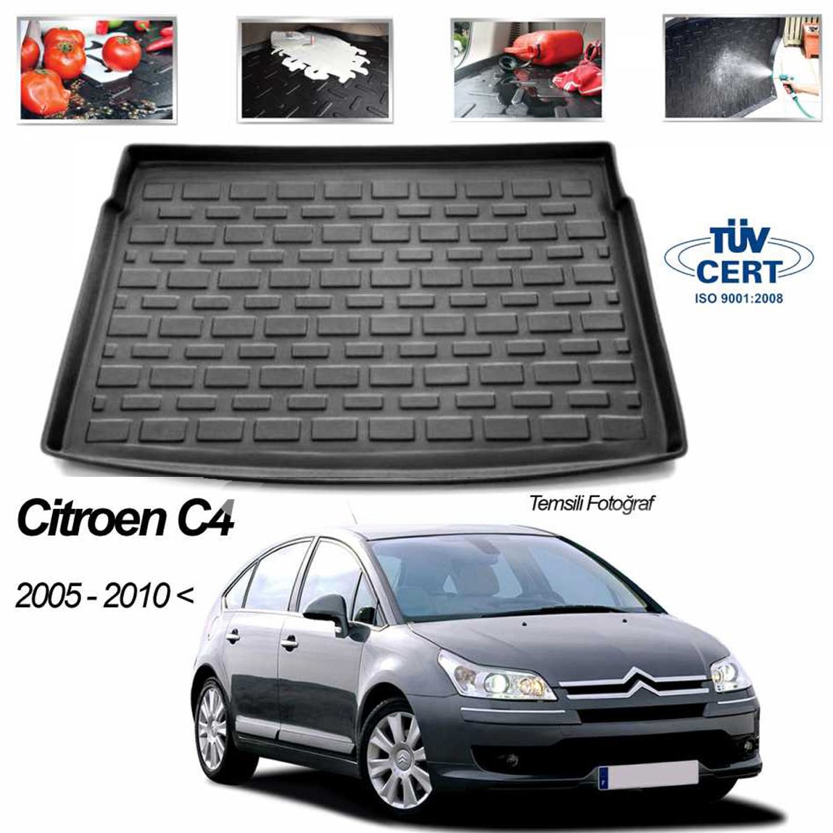 Citroen C4 Bagaj Havuzu Paspası 2005-2010